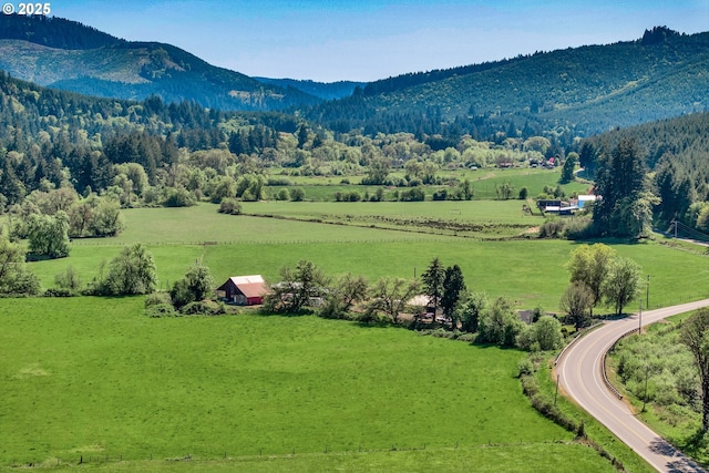 view of rural area featuring mountains
