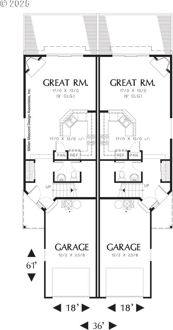 view of front facade with a garage and a front lawn