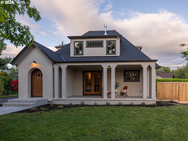 4072 NE 24th Ave, Portland, OR 97212 - view of front of property with a shingled roof, stucco siding, and a porch