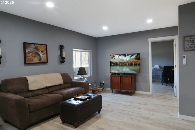 living room featuring light hardwood / wood-style floors