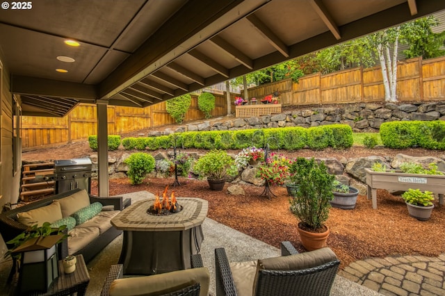12483 SW Autumn View St, Tigard, OR 97224 - fenced backyard with outdoor lounge area, a patio, and area for grilling