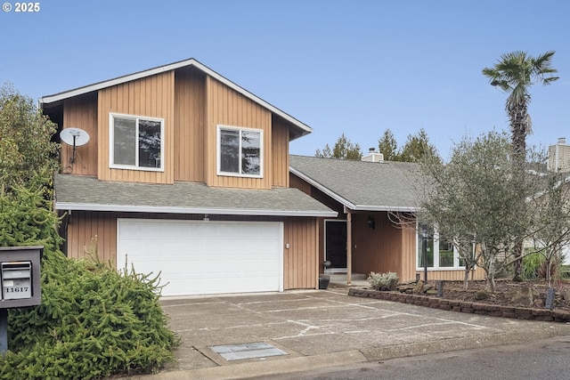 view of front of house with a garage