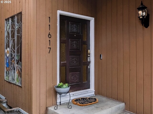 entrance foyer with dark wood-type flooring