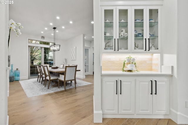 dining area featuring light hardwood / wood-style flooring