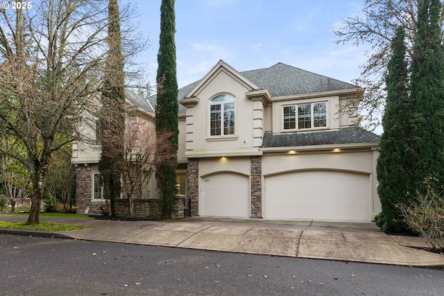 view of front of property featuring a garage