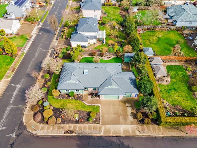 drone / aerial view with a residential view