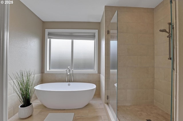8333 NW Hazeltine St, Portland, OR 97229 - full bathroom with a freestanding bath and a stall shower