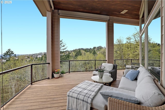 8333 NW Hazeltine St, Portland, OR 97229 - exterior space with an outdoor living space and a forest view