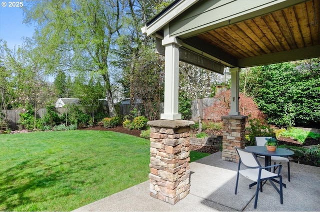 view of patio / terrace featuring a fenced backyard