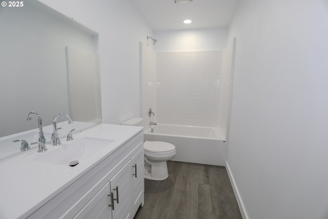 180 SE Darrell Ave, Winston, OR 97496 - bathroom featuring wood finished floors, vanity, and shower / bath combination