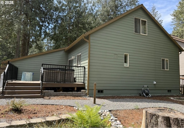 65121 E Lupine Dr, Rhododendron, OR 97049 - view of side of property with crawl space and a wooden deck