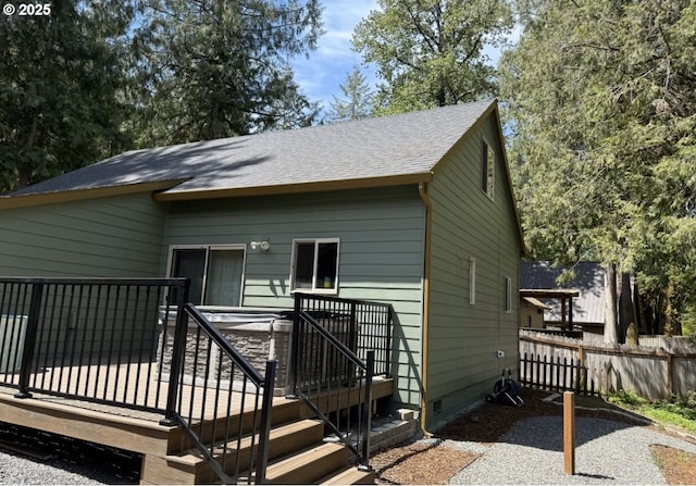 65121 E Lupine Dr, Rhododendron, OR 97049 - back of house with a deck, roof with shingles, and crawl space
