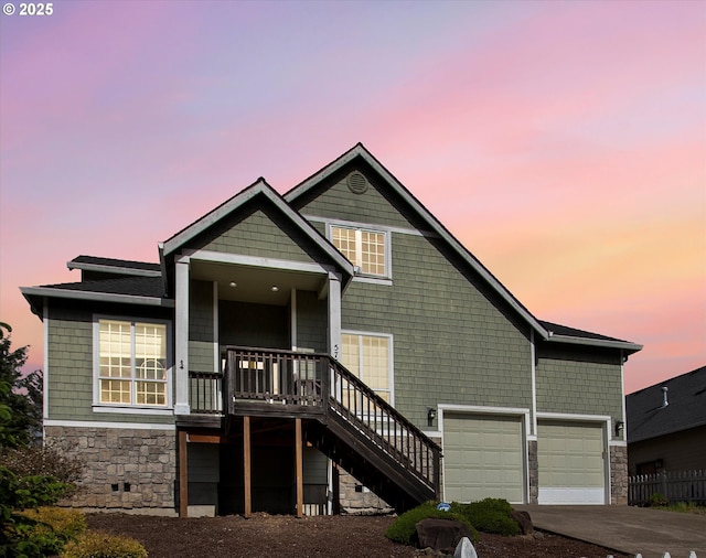 view of front of house with covered porch