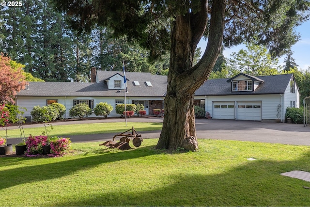 840 Springhill Dr, Albany, OR 97321 - new england style home featuring a front lawn, a chimney, and driveway