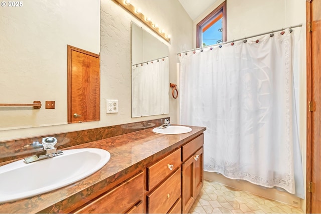 25498 Butler Rd, Junction City, OR 97448 - bathroom featuring double vanity and tile patterned flooring
