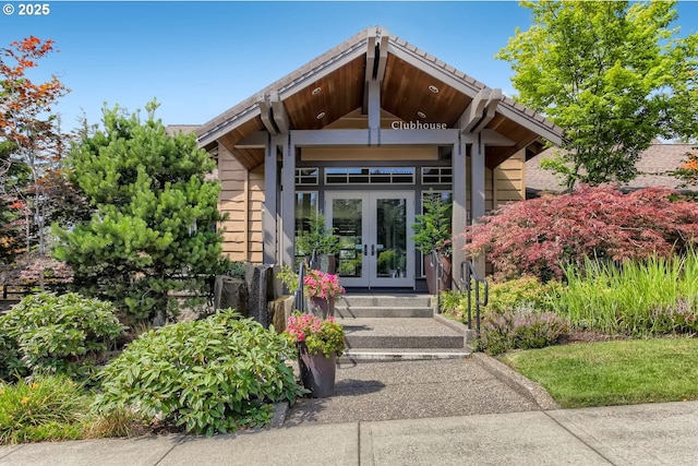 doorway to property with french doors