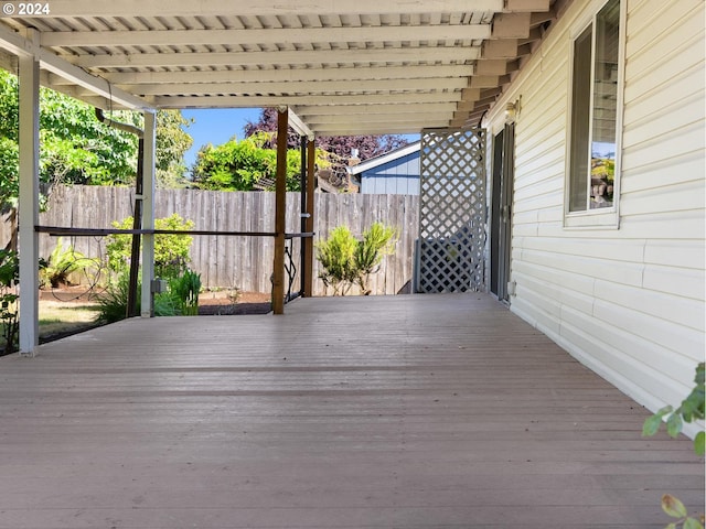 wooden deck with fence