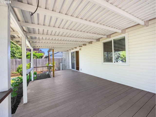 wooden terrace with fence