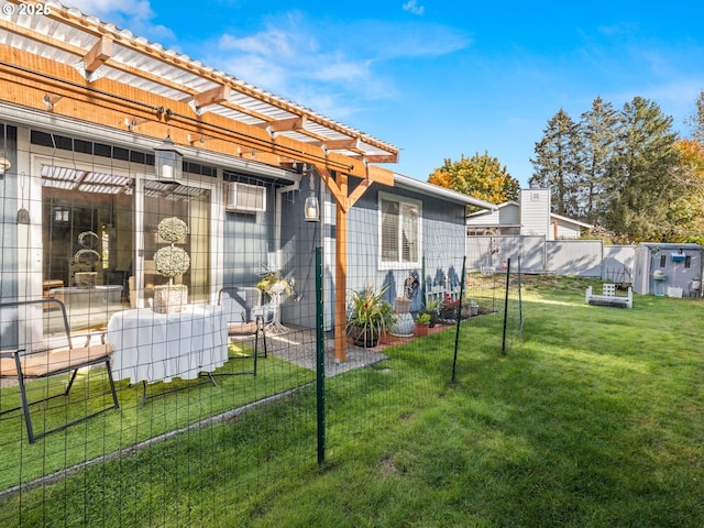 view of yard featuring fence