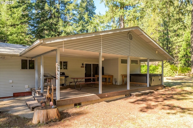 view of patio with an attached carport