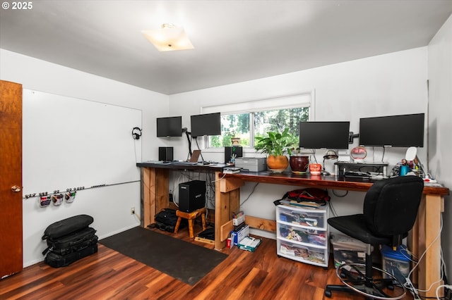 office area featuring wood finished floors