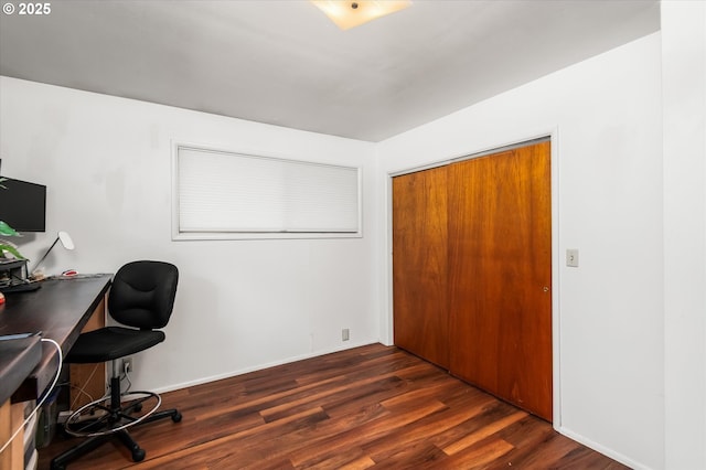 office featuring dark wood-type flooring