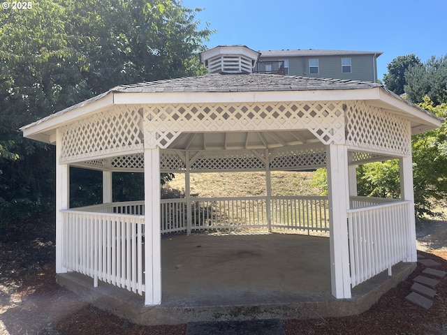 view of patio with a gazebo