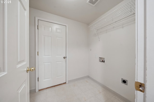 laundry room featuring washer hookup and electric dryer hookup