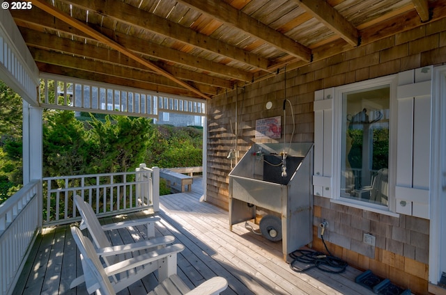 view of wooden deck