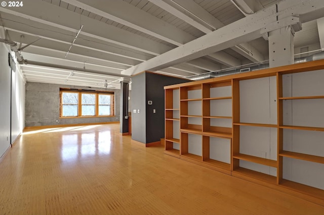 basement featuring wood finished floors
