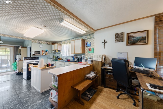 540 Kesling St, Harrisburg, OR 97446 - office space with healthy amount of natural light, a sink, and crown molding