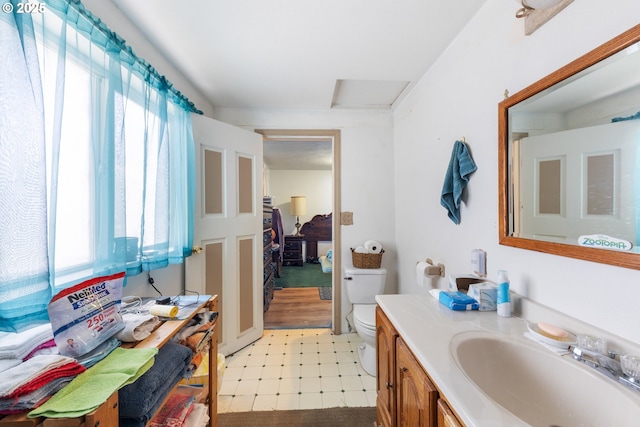 540 Kesling St, Harrisburg, OR 97446 - bathroom with tile patterned floors, healthy amount of natural light, toilet, and vanity