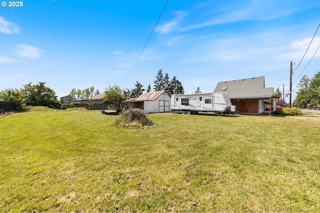540 Kesling St, Harrisburg, OR 97446 - view of yard featuring a storage unit and an outdoor structure