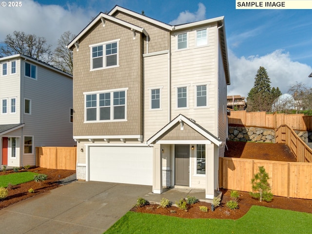 view of front facade featuring a garage