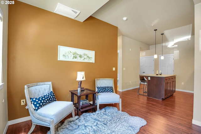 13885 SW Meridian St Unit 135, Beaverton, OR 97005 - sitting room with dark wood finished floors and lofted ceiling