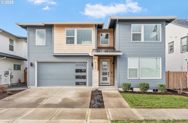 view of front of house with a garage