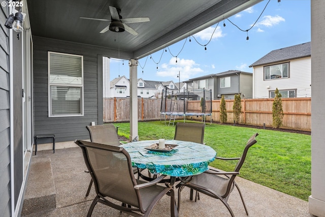 view of patio featuring a trampoline