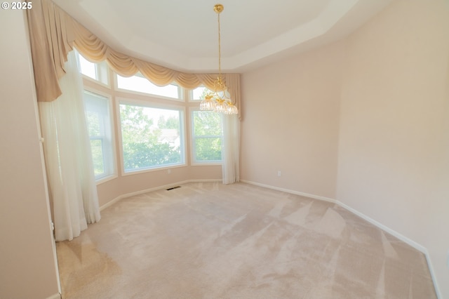 4020 NW Princess St, Corvallis, OR 97330 - carpeted spare room featuring a chandelier and a raised ceiling