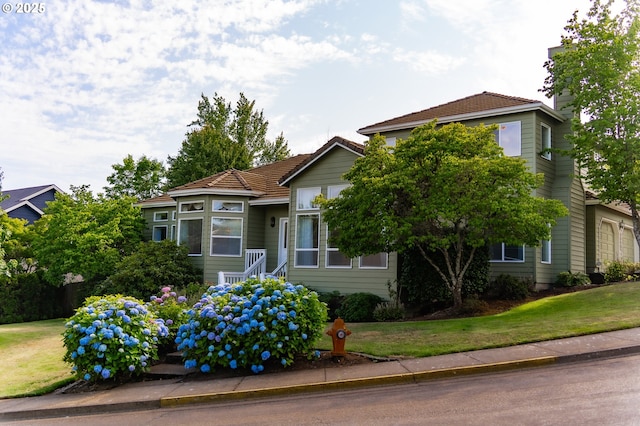4020 NW Princess St, Corvallis, OR 97330 - view of front facade with a front lawn and a chimney