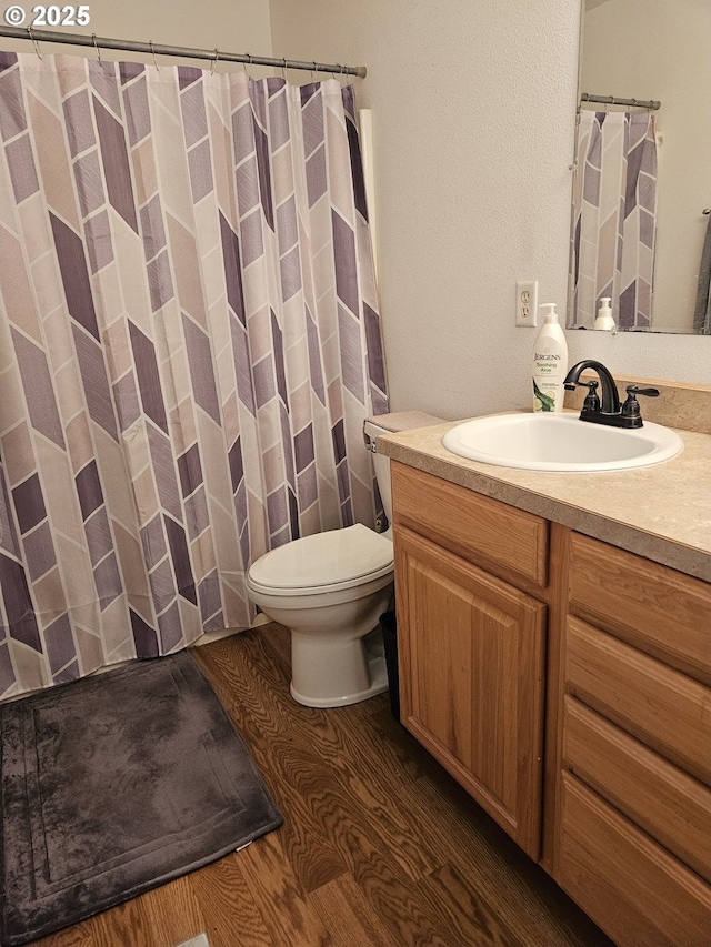 510 NE Yamhill St, Sheridan, OR 97378 - full bathroom with toilet, vanity, and a shower with curtain
