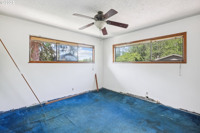 6395 SW 190th Ave, Beaverton, OR 97078 - unfurnished room with carpet floors, plenty of natural light, ceiling fan, and a textured ceiling