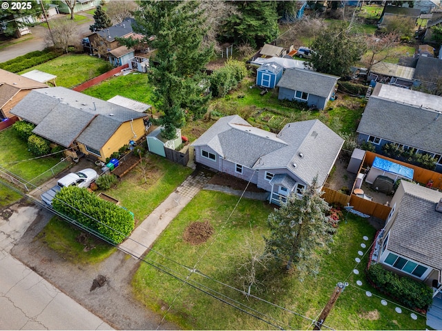 aerial view with a residential view