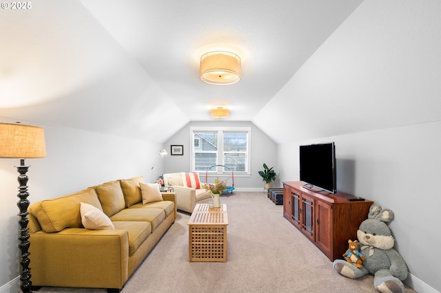 10603 NE 92nd Ave, Vancouver, WA 98662 - living room with baseboards, lofted ceiling, and light carpet