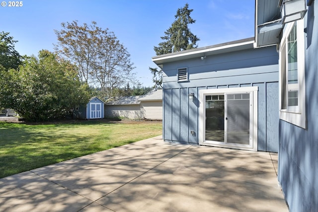 220 Adams Ave, Silverton, OR 97381 - view of patio / terrace with a storage unit and an outdoor structure