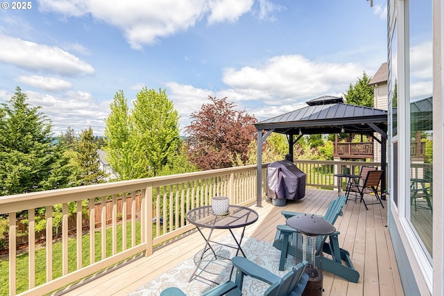 deck with a gazebo
