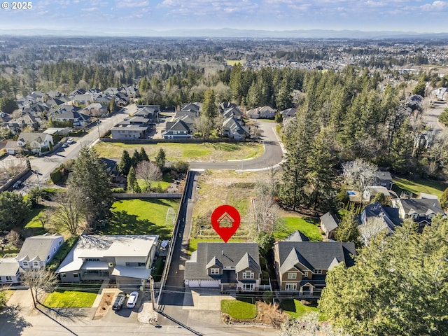 bird's eye view with a residential view