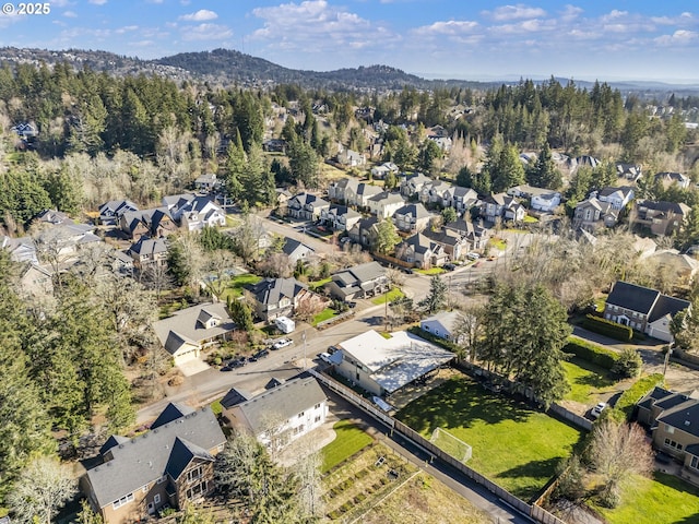 drone / aerial view with a residential view