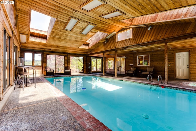 pool with a skylight