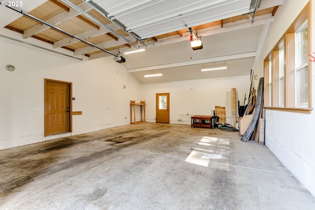 garage featuring a garage door opener