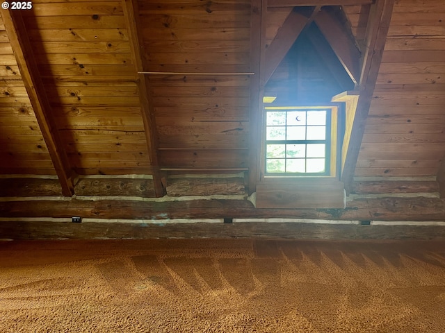 29202 Wallace St, Gold Beach, OR 97444 - interior space with wooden walls and carpet floors